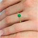 5 - Daisy Classic Round Emerald and Lab Grown Diamond Floral Engraved Engagement Ring 