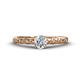 1 - Daisy Classic Round Lab Grown Diamond Floral Engraved Engagement Ring 