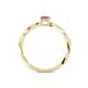 4 - Avril Desire Emerald Cut Pink Sapphire and Round Lab Grown Diamond Twist Braided Shank Engagement Ring 
