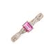 3 - Avril Desire Emerald Cut Pink Sapphire and Round Lab Grown Diamond Twist Braided Shank Engagement Ring 