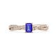 1 - Avril Desire Emerald Cut Tanzanite and Round Lab Grown Diamond Twist Braided Shank Engagement Ring 