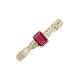 3 - Avril Desire Emerald Cut Rhodolite Garnet and Round Lab Grown Diamond Twist Braided Shank Engagement Ring 