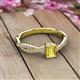 2 - Avril Desire Emerald Cut Yellow Sapphire and Round Lab Grown Diamond Twist Braided Shank Engagement Ring 