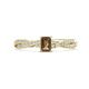1 - Avril Desire Emerald Cut Smoky Quartz and Round Lab Grown Diamond Twist Braided Shank Engagement Ring 