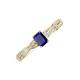 3 - Avril Desire Emerald Cut Blue Sapphire and Round Lab Grown Diamond Twist Braided Shank Engagement Ring 