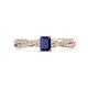 1 - Avril Desire Emerald Cut Blue Sapphire and Round Lab Grown Diamond Twist Braided Shank Engagement Ring 