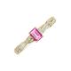 3 - Avril Desire Emerald Cut Pink Sapphire and Round Lab Grown Diamond Twist Braided Shank Engagement Ring 