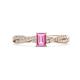 1 - Avril Desire Emerald Cut Pink Sapphire and Round Lab Grown Diamond Twist Braided Shank Engagement Ring 