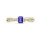 1 - Avril Desire Emerald Cut Tanzanite and Round Lab Grown Diamond Twist Braided Shank Engagement Ring 