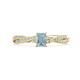 1 - Avril Desire Emerald Cut Aquamarine and Round Lab Grown Diamond Twist Braided Shank Engagement Ring 