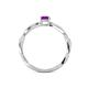 4 - Avril Desire Emerald Cut Amethyst and Round Lab Grown Diamond Twist Braided Shank Engagement Ring 