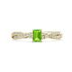 1 - Avril Desire Emerald Cut Peridot and Round Lab Grown Diamond Twist Braided Shank Engagement Ring 