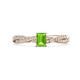 1 - Avril Desire Emerald Cut Peridot and Round Lab Grown Diamond Twist Braided Shank Engagement Ring 