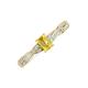 3 - Avril Desire Emerald Cut Yellow Sapphire and Round Lab Grown Diamond Twist Braided Shank Engagement Ring 