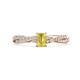 1 - Avril Desire Emerald Cut Yellow Sapphire and Round Lab Grown Diamond Twist Braided Shank Engagement Ring 