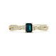 1 - Avril Desire Emerald Cut London Blue Topaz and Round Lab Grown Diamond Twist Braided Shank Engagement Ring 