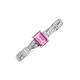 3 - Avril Desire Emerald Cut Pink Sapphire and Round Lab Grown Diamond Twist Braided Shank Engagement Ring 