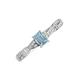 3 - Avril Desire Emerald Cut Aquamarine and Round Lab Grown Diamond Twist Braided Shank Engagement Ring 