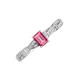 3 - Avril Desire Emerald Cut Pink Tourmaline and Round Lab Grown Diamond Twist Braided Shank Engagement Ring 