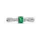 1 - Avril Desire Emerald Cut Emerald and Round Lab Grown Diamond Twist Braided Shank Engagement Ring 