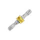 3 - Avril Desire Emerald Cut Yellow Sapphire and Round Lab Grown Diamond Twist Braided Shank Engagement Ring 