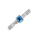 3 - Avril Desire Emerald Cut Blue Topaz and Round Lab Grown Diamond Twist Braided Shank Engagement Ring 