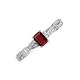 3 - Avril Desire Emerald Cut Red Garnet and Round Lab Grown Diamond Twist Braided Shank Engagement Ring 