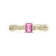 1 - Avril Desire Emerald Cut Pink Sapphire and Round Lab Grown Diamond Twist Braided Shank Engagement Ring 