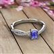 2 - Avril Desire Emerald Cut Tanzanite and Round Lab Grown Diamond Twist Braided Shank Engagement Ring 