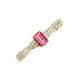 3 - Avril Desire Emerald Cut Pink Tourmaline and Round Lab Grown Diamond Twist Braided Shank Engagement Ring 