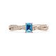 1 - Avril Desire Emerald Cut Blue Topaz and Round Lab Grown Diamond Twist Braided Shank Engagement Ring 