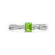 1 - Avril Desire Emerald Cut Peridot and Round Lab Grown Diamond Twist Braided Shank Engagement Ring 