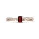 1 - Avril Desire Emerald Cut Red Garnet and Round Lab Grown Diamond Twist Braided Shank Engagement Ring 