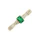 3 - Avril Desire Emerald Cut Emerald and Round Lab Grown Diamond Twist Braided Shank Engagement Ring 