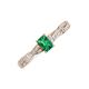 3 - Avril Desire Emerald Cut Emerald and Round Lab Grown Diamond Twist Braided Shank Engagement Ring 