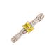 3 - Avril Desire Emerald Cut Yellow Sapphire and Round Lab Grown Diamond Twist Braided Shank Engagement Ring 