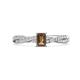 1 - Avril Desire Emerald Cut Smoky Quartz and Round Lab Grown Diamond Twist Braided Shank Engagement Ring 