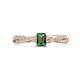 1 - Avril Desire Emerald Cut Lab Created Alexandrite and Round Lab Grown Diamond Twist Braided Shank Engagement Ring 