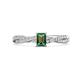 1 - Avril Desire Emerald Cut Lab Created Alexandrite and Round Lab Grown Diamond Twist Braided Shank Engagement Ring 