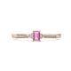 1 - Greta Desire Emerald Cut Pink Sapphire and Round Lab Grown Diamond Engagement Ring 