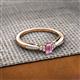 2 - Greta Desire Emerald Cut Pink Sapphire and Round Lab Grown Diamond Engagement Ring 