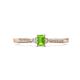 1 - Greta Desire Emerald Cut Peridot and Round Lab Grown Diamond Engagement Ring 