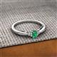 2 - Greta Desire Emerald Cut Emerald and Round Lab Grown Diamond Engagement Ring 