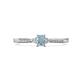1 - Greta Desire Emerald Cut Aquamarine and Round Lab Grown Diamond Engagement Ring 