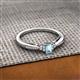 2 - Greta Desire Emerald Cut Aquamarine and Round Lab Grown Diamond Engagement Ring 