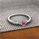 2 - Greta Desire Emerald Cut Pink Tourmaline and Round Lab Grown Diamond Engagement Ring 