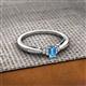 2 - Greta Desire Emerald Cut Blue Topaz and Round Lab Grown Diamond Engagement Ring 