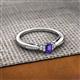 2 - Greta Desire Emerald Cut Iolite and Round Lab Grown Diamond Engagement Ring 