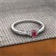 2 - Greta Desire Emerald Cut Rhodolite Garnet and Round Lab Grown Diamond Engagement Ring 