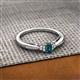 2 - Greta Desire Emerald Cut London Blue Topaz and Round Lab Grown Diamond Engagement Ring 